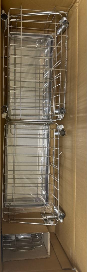 アーネスト 【日本製】 水切りかご (突っ張り) ステンレス 3段 (スリム)