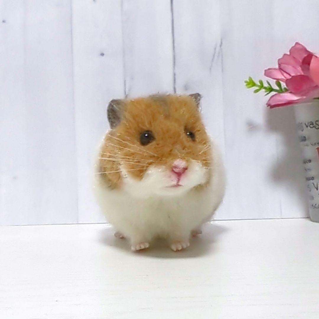 ゴールデンハムスター＆マスカット◇羊毛フェルト