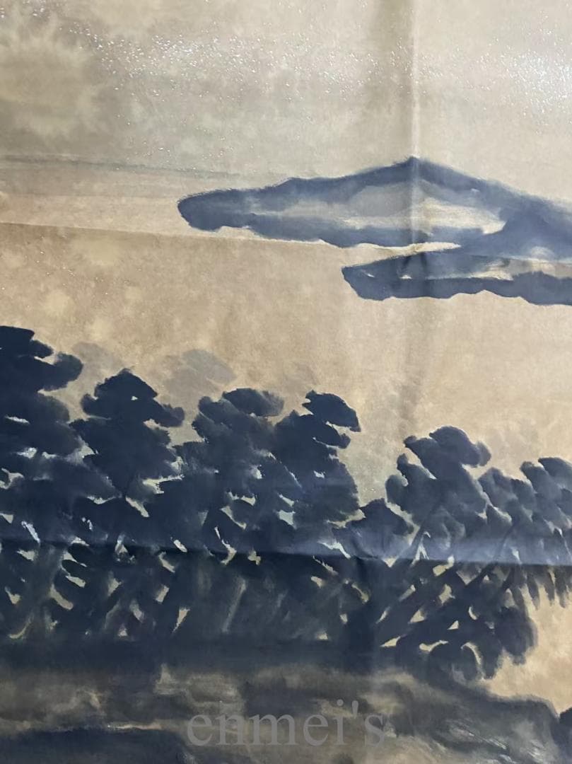 中国古美術『斉白石様式 山水図』宣紙画芯 模写 水墨画 肉筆 書画 旧蔵 古玩