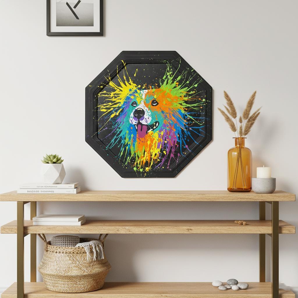 犬 原画 アクリル画 インテリアアート「ワンちゃん」