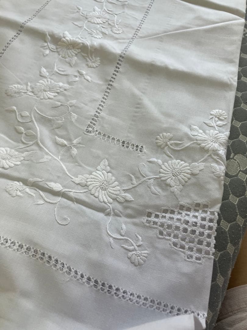 刺繍花柄コットンテーブルクロス300cm ナプキン12枚