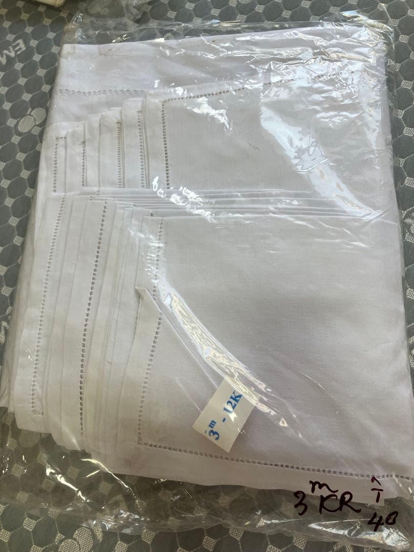 刺繍花柄コットンテーブルクロス300cm ナプキン12枚