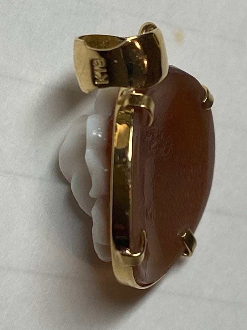 18金枠　　カメオネックレストップ