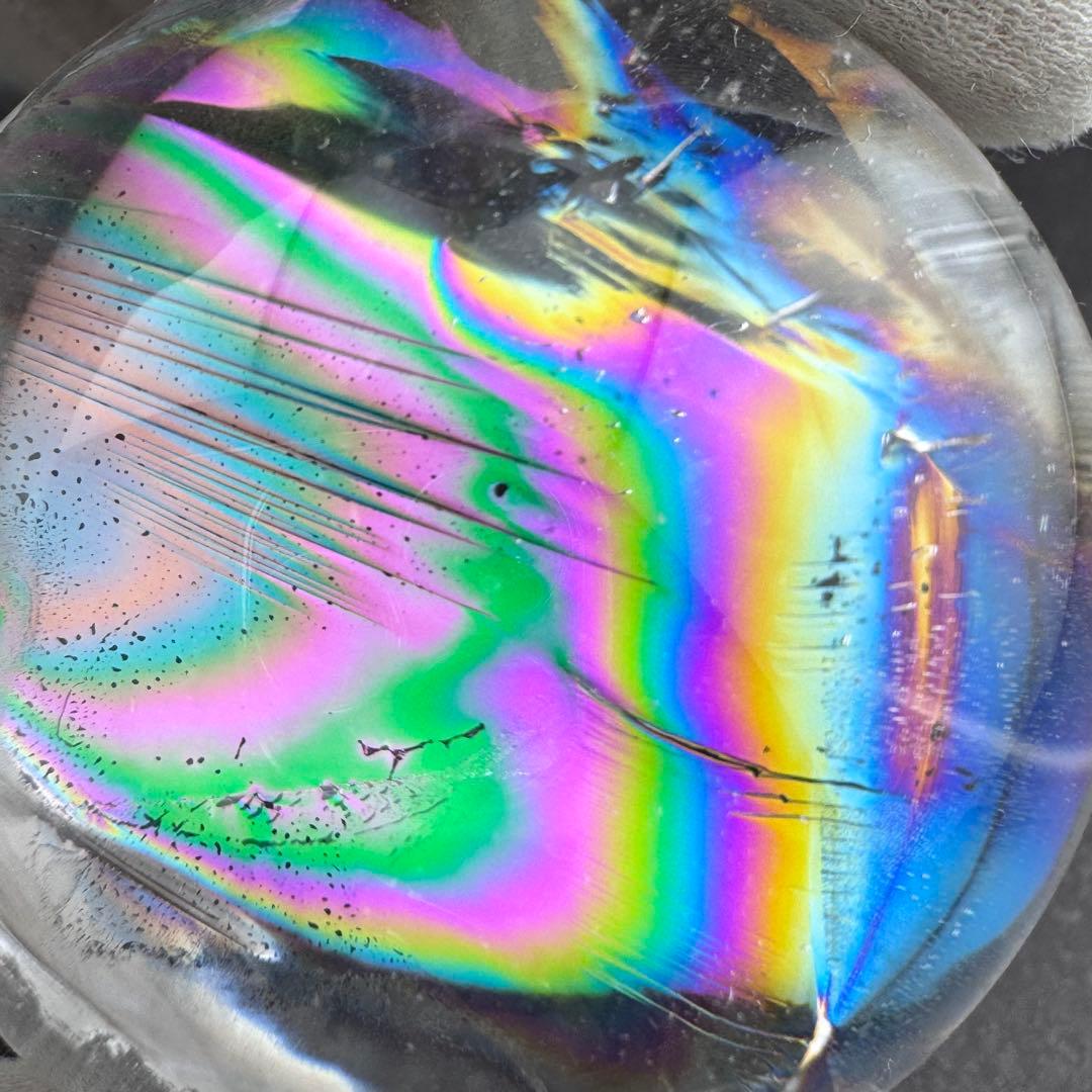 M-26虹入り水晶丸玉　水晶スフィア　天然石　クリスタル　アイリスクォーツ