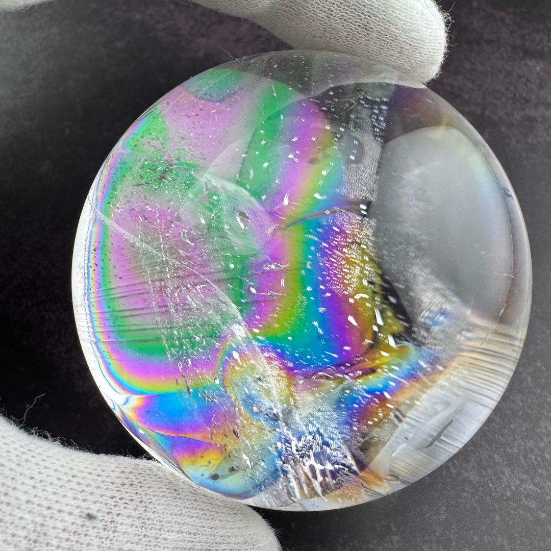 M-26虹入り水晶丸玉　水晶スフィア　天然石　クリスタル　アイリスクォーツ