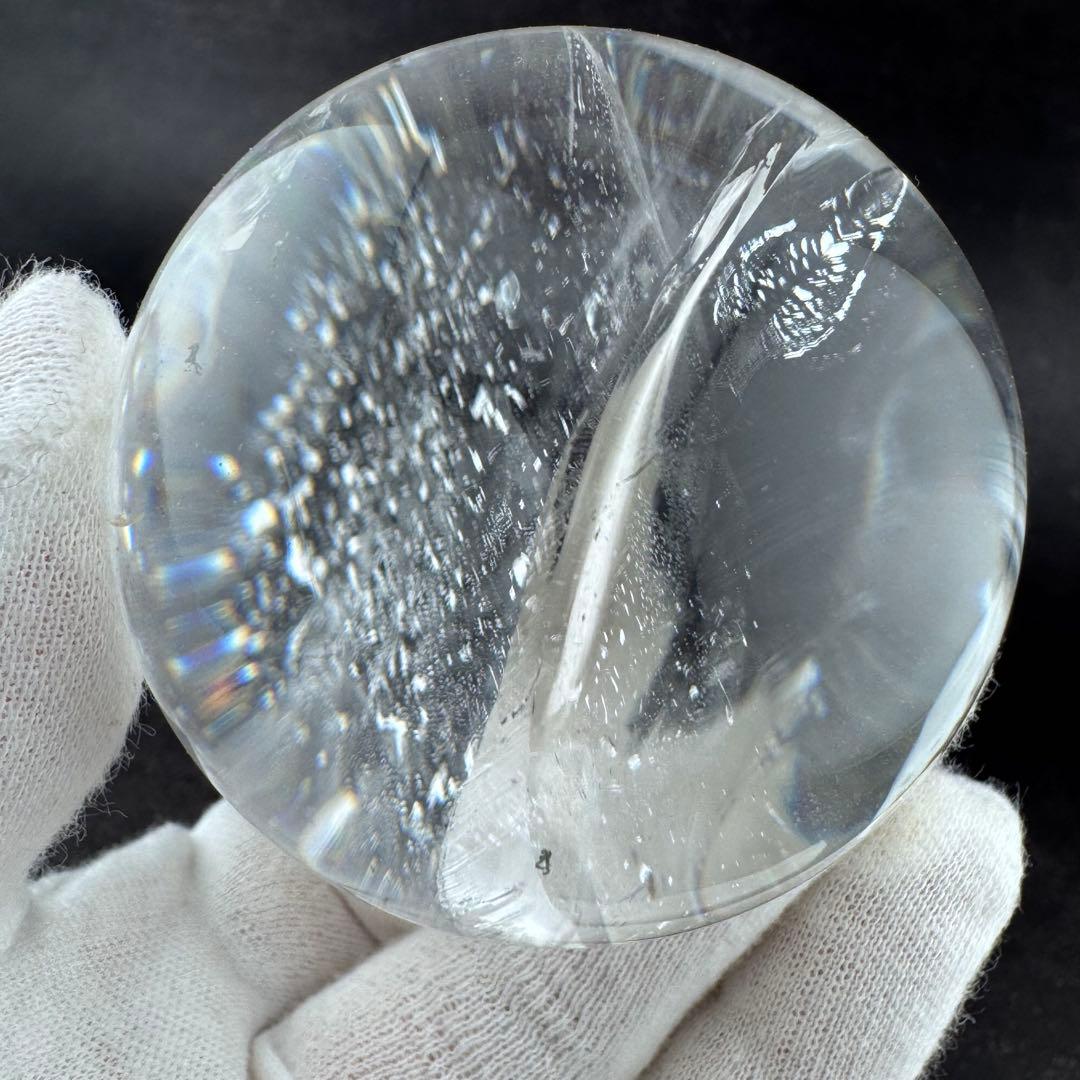 M-26虹入り水晶丸玉　水晶スフィア　天然石　クリスタル　アイリスクォーツ