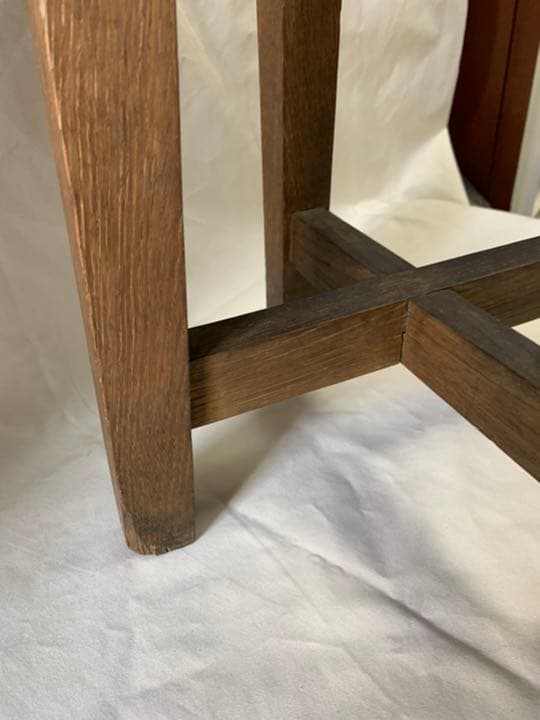 丸椅子・木製骨董チェア・オーク材？（楢材）・いす・ヴィンテージ・