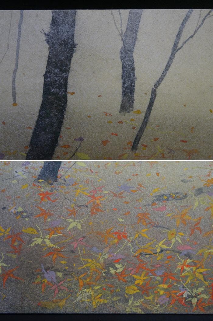 値下！坂元洋介　彩落葉(いろおちば)　F3 日本画　雲肌麻紙ボード日本美術院院友