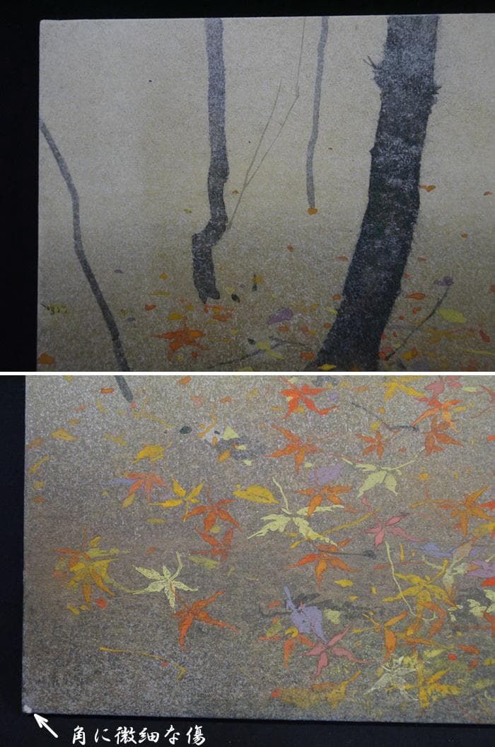 値下！坂元洋介　彩落葉(いろおちば)　F3 日本画　雲肌麻紙ボード日本美術院院友