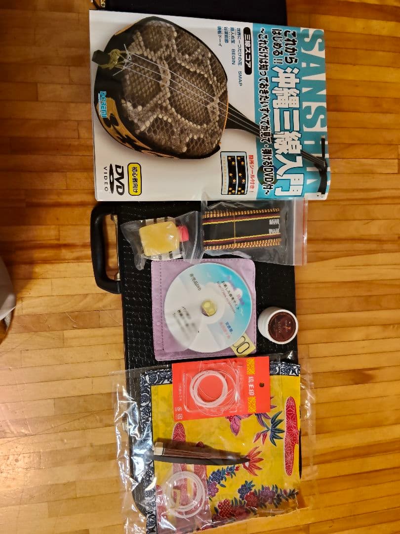 三線本体 ヘビ皮 ケース付き