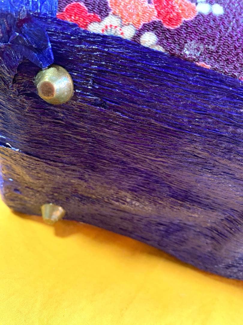 一閑張りかごバッグ　菊柄