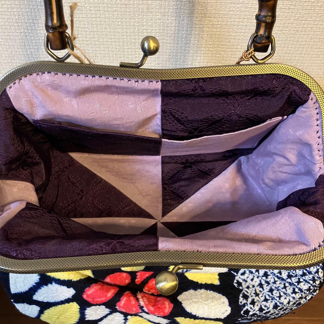 ハンドメイド　有松鳴海絞り　ちっちゃめがま口バッグ　⑥