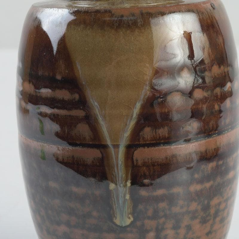 茶道具　高取焼　喜恵造　肩衝茶入　仕覆付二点付　共箱　V　9538