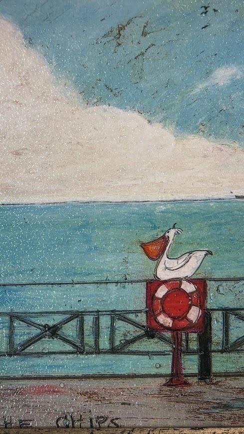 サムトフト アートフレーム「ポテチのおこぼれちょうだい」●【 動物＆癒しアート】