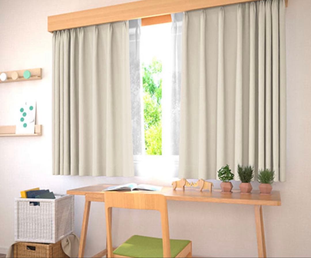 カーテンじゅうたん王国 カーテンセット 135×135 ドレープ＋レース 裏地付