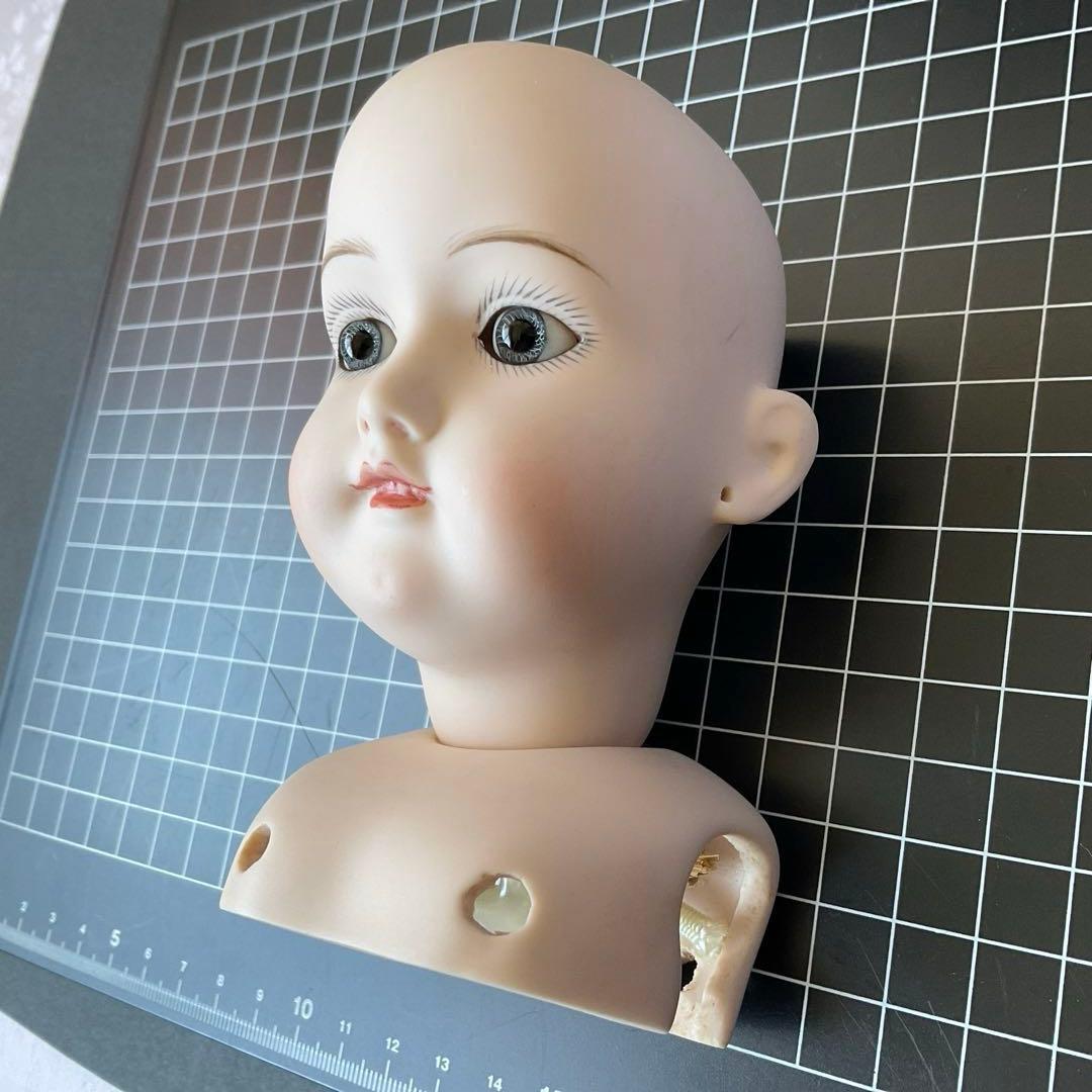 マルセルドールヘッドリプロ　ビスクドールヘッドショルダー付き（パーツ）リプロ