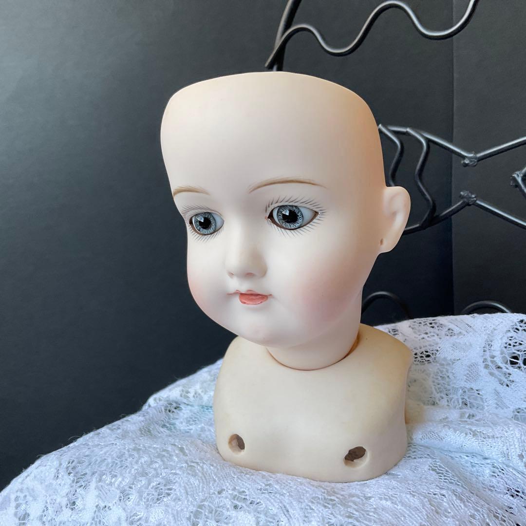 マルセルドールヘッドリプロ　ビスクドールヘッドショルダー付き（パーツ）リプロ