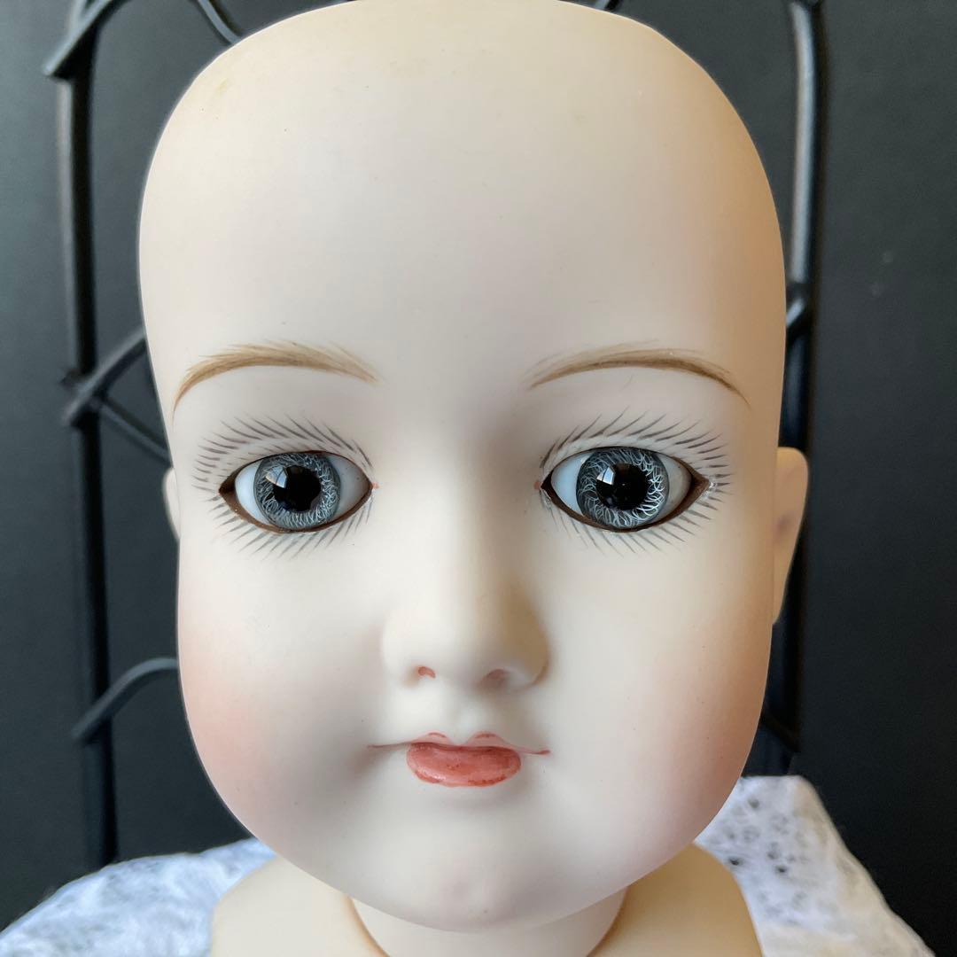 マルセルドールヘッドリプロ　ビスクドールヘッドショルダー付き（パーツ）リプロ