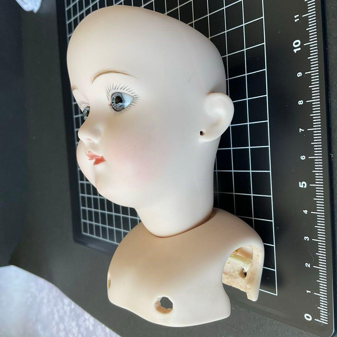 マルセルドールヘッドリプロ　ビスクドールヘッドショルダー付き（パーツ）リプロ