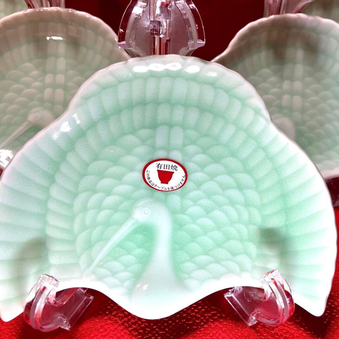 有田焼　鶴型変形銘々皿　5枚セット