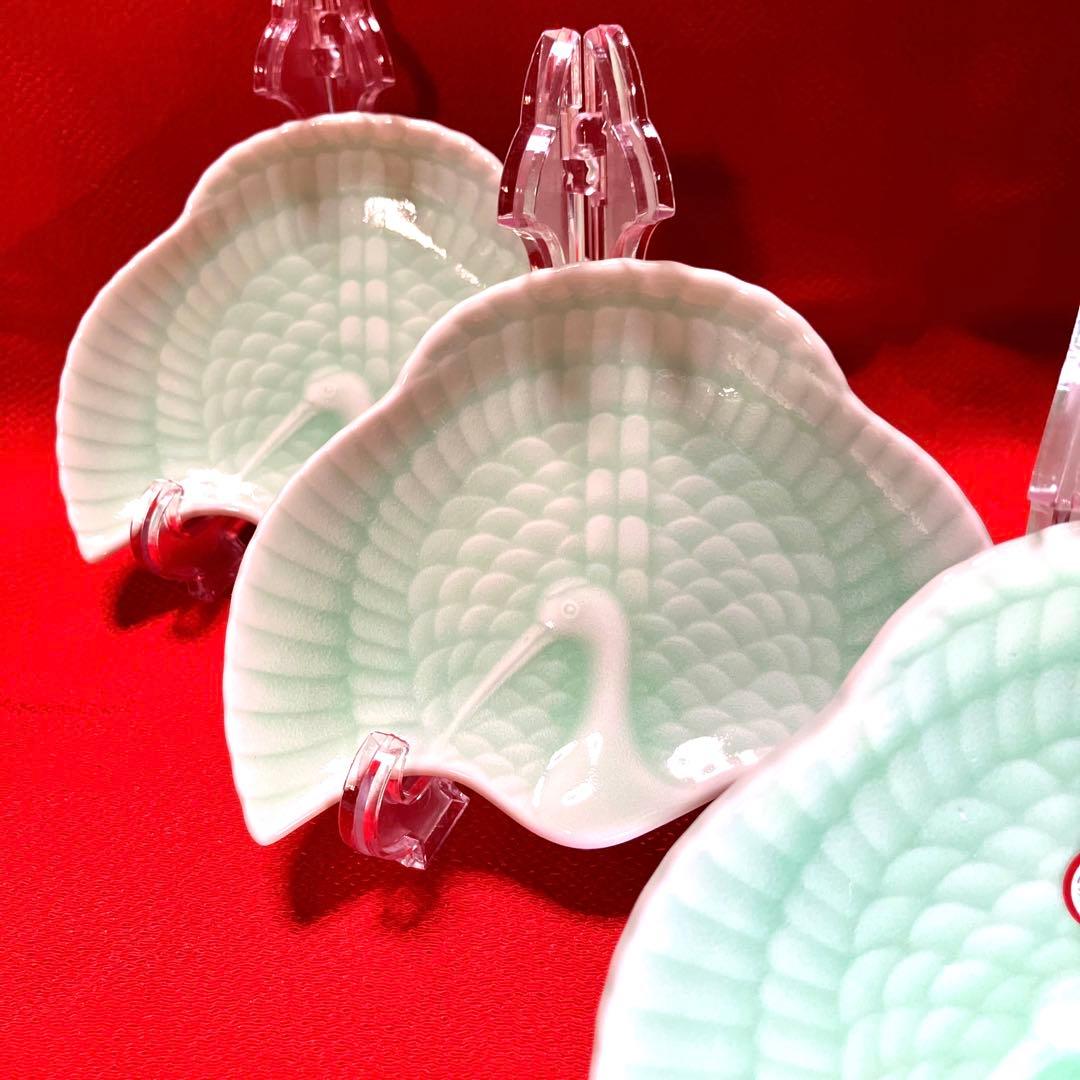 有田焼　鶴型変形銘々皿　5枚セット