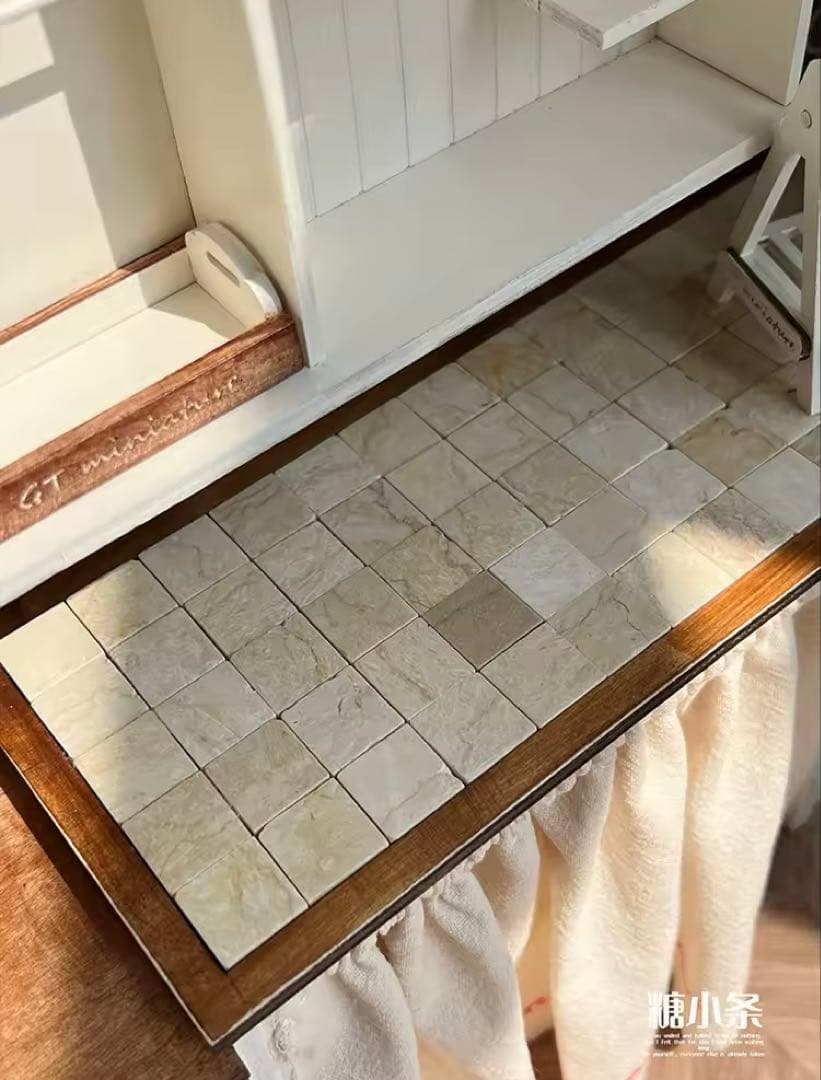 ミニチュアドール家具　キッチンシンク・キッチン台　2点セットドールハウス　1/6