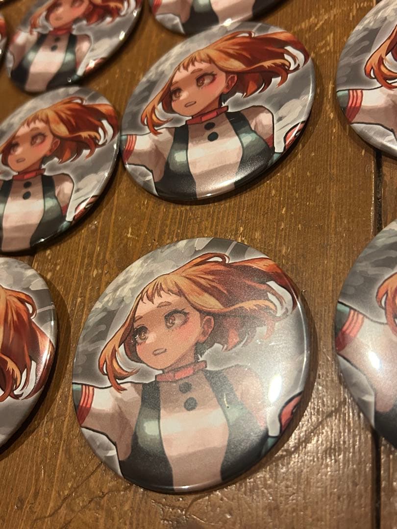 ヒロアカ 原画展 缶バッジ 麗日お茶子