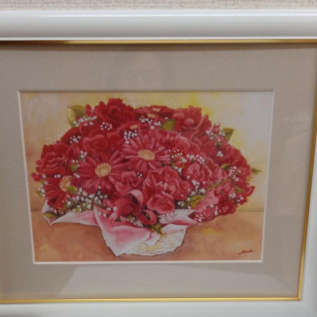 値下げ‼️　幸せのブーケ情熱の赤い著名風水師と女流画家とのコラボ F4