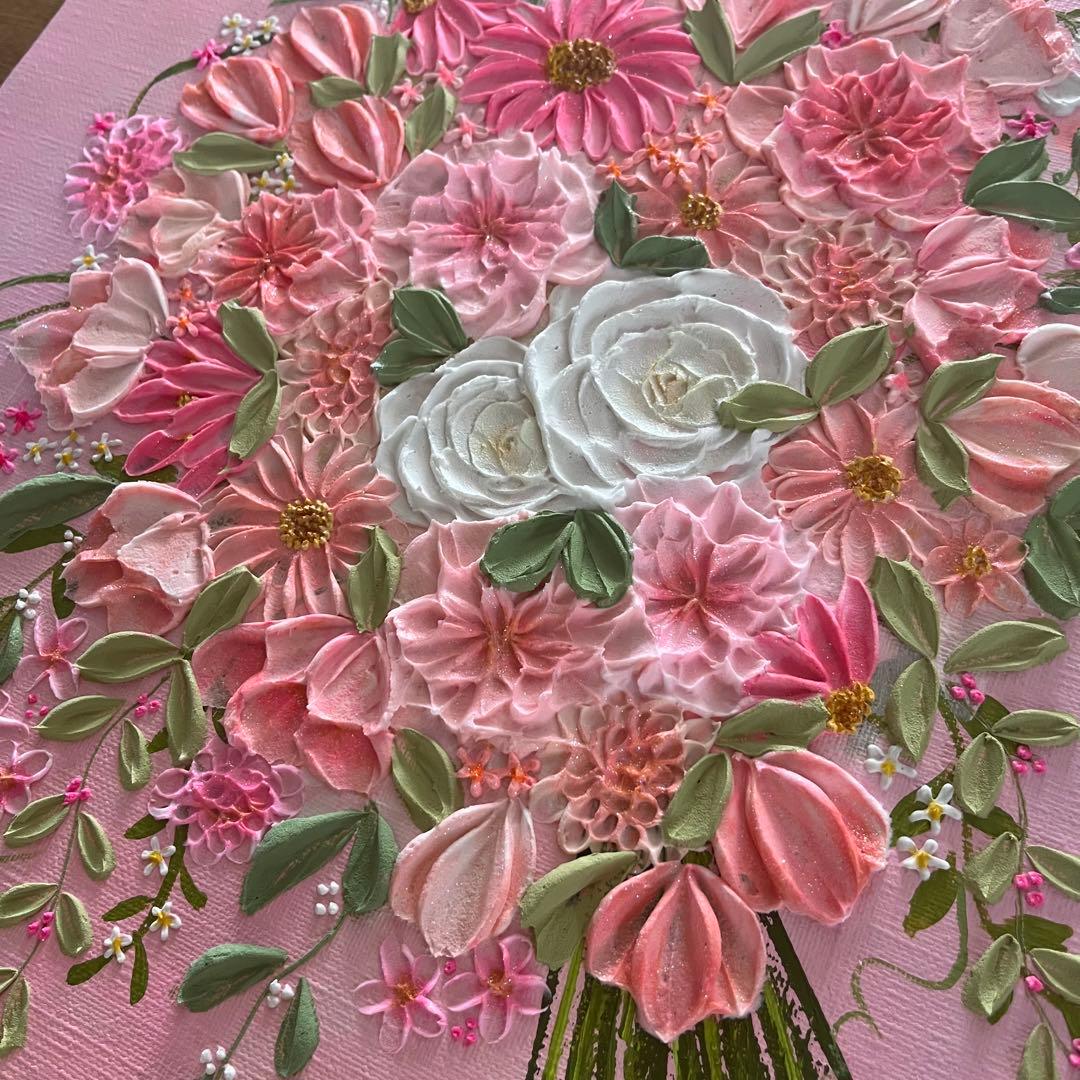 母の日ギフト 花束 立体アート 原画　フラワーアート 花の絵