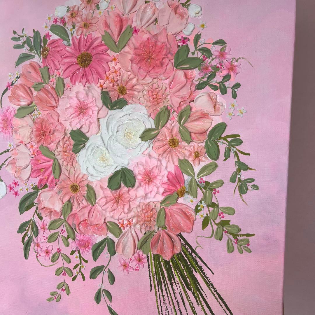 母の日ギフト 花束 立体アート 原画　フラワーアート 花の絵