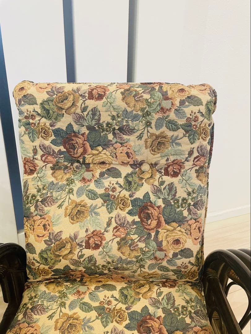 籐 リクライニングチェア 回転式 ロータイプ