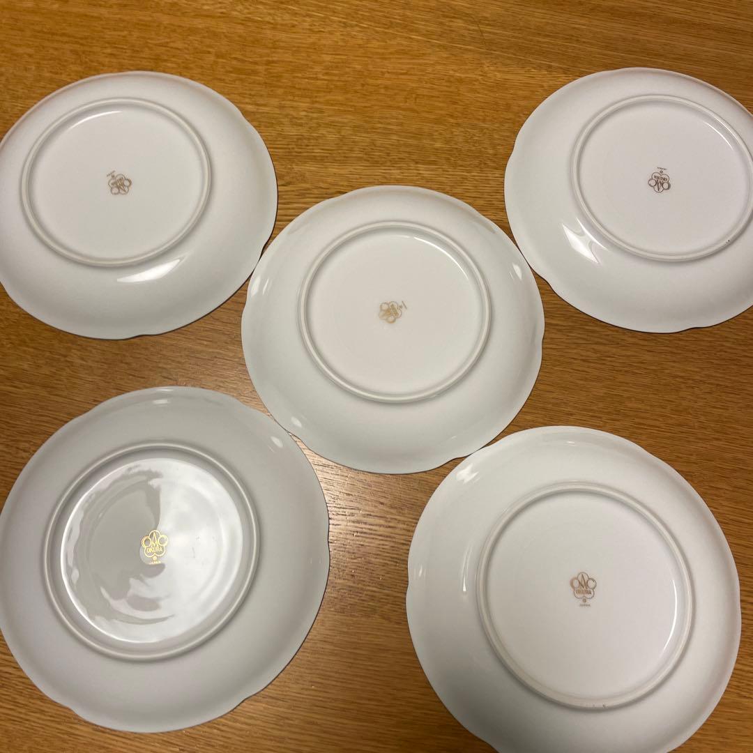 大倉陶園 廃盤　絵変わり桜文　 銘々皿5枚