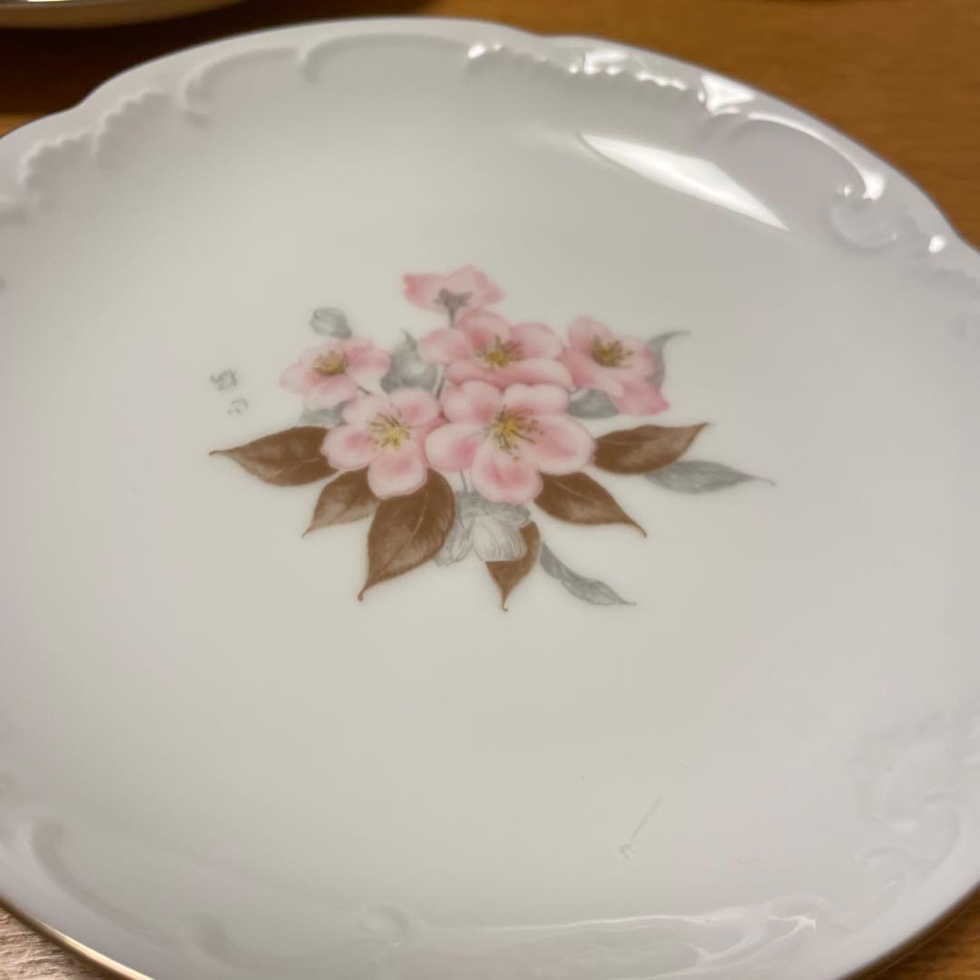 大倉陶園 廃盤　絵変わり桜文　 銘々皿5枚