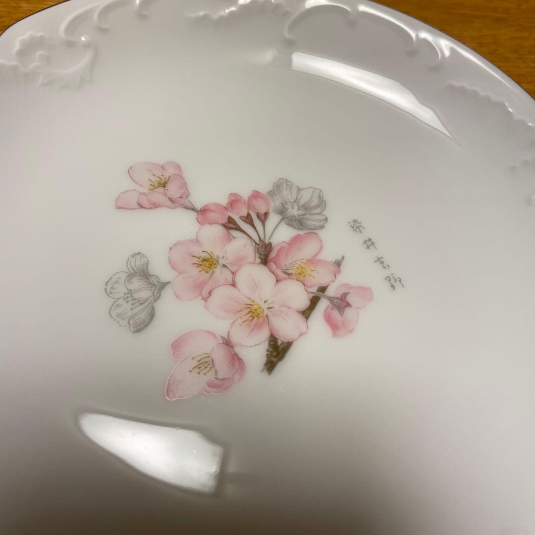 大倉陶園 廃盤　絵変わり桜文　 銘々皿5枚