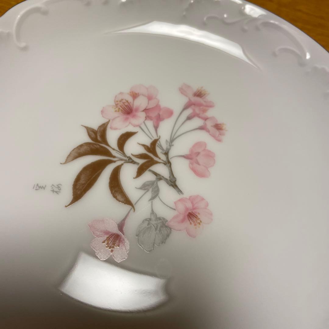 大倉陶園 廃盤　絵変わり桜文　 銘々皿5枚