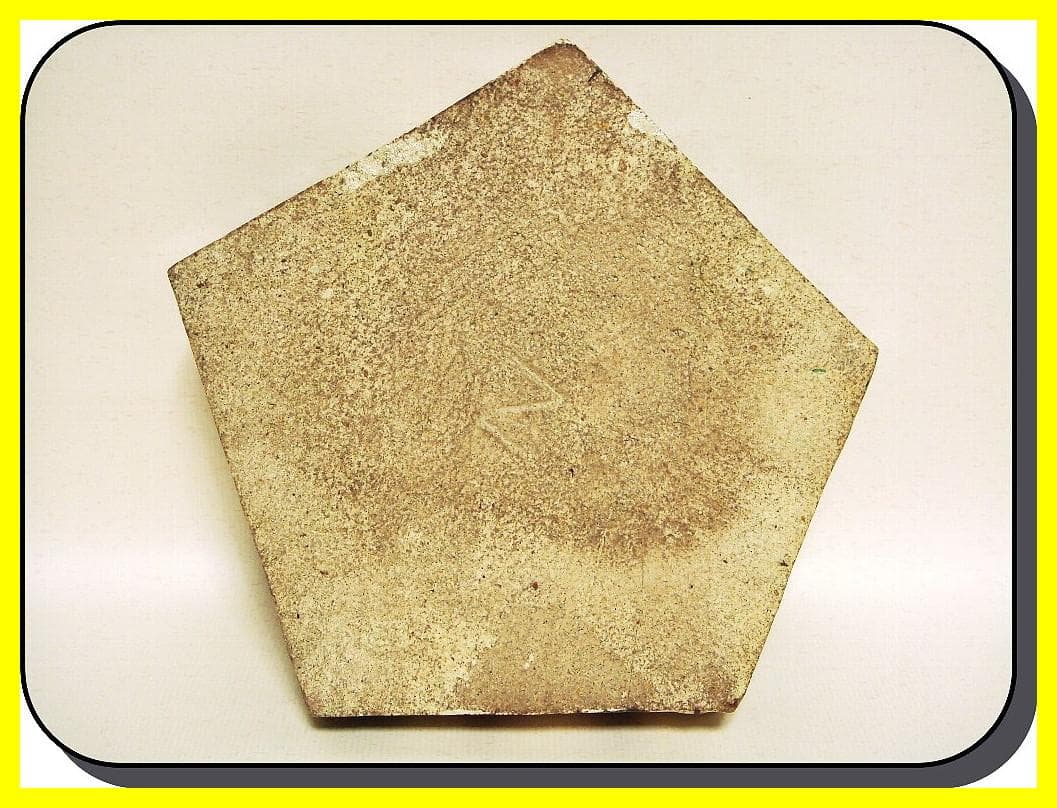 ma507⑦『織部 松 五角鉢』　/骨董品 古美術 アンティーク 古玩