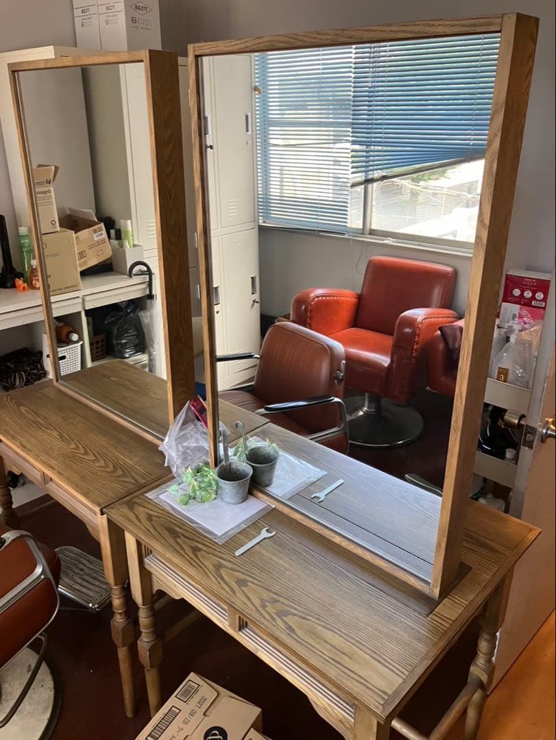 【引き取り限定】ナチュラルウッド ドレッサー・鏡台