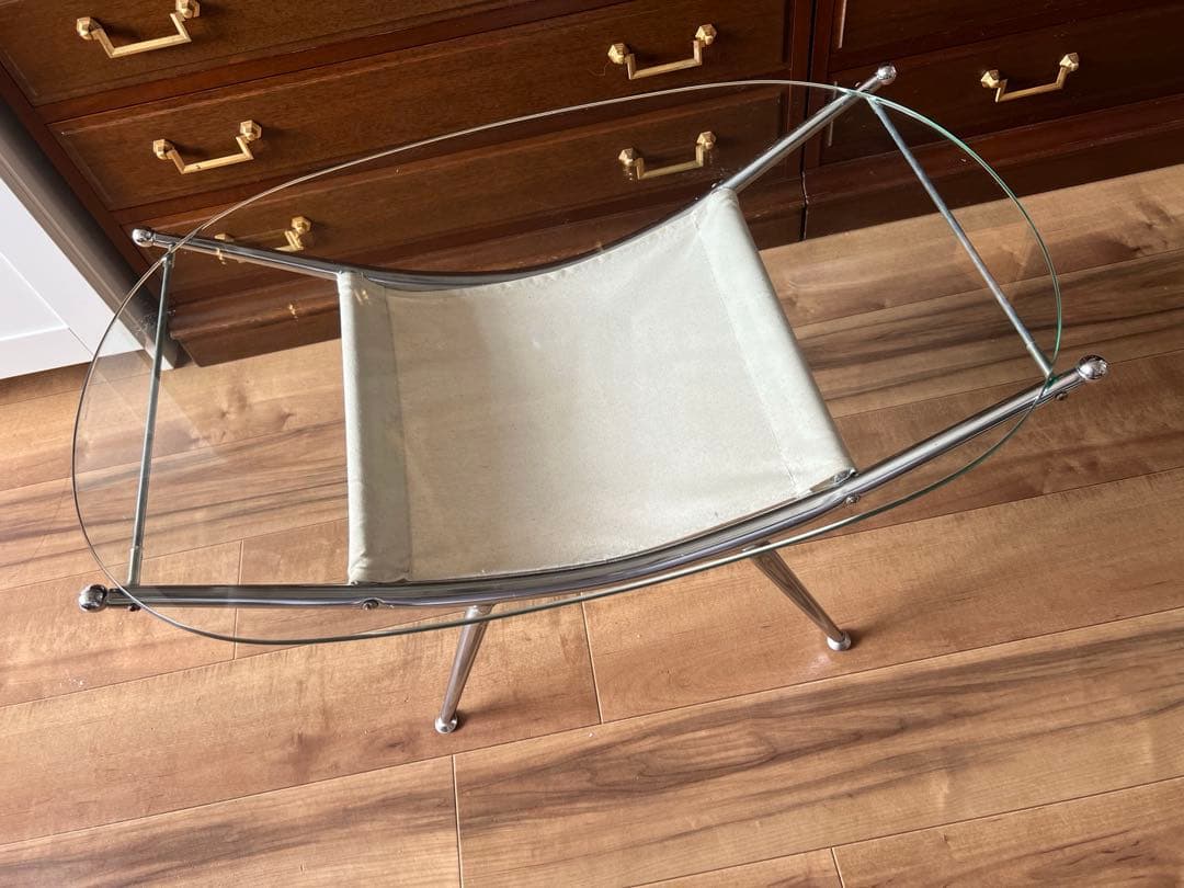 昭和レトロ ミッドセンチュリー　スペースエイジ　ローテーブル　ガラステーブル