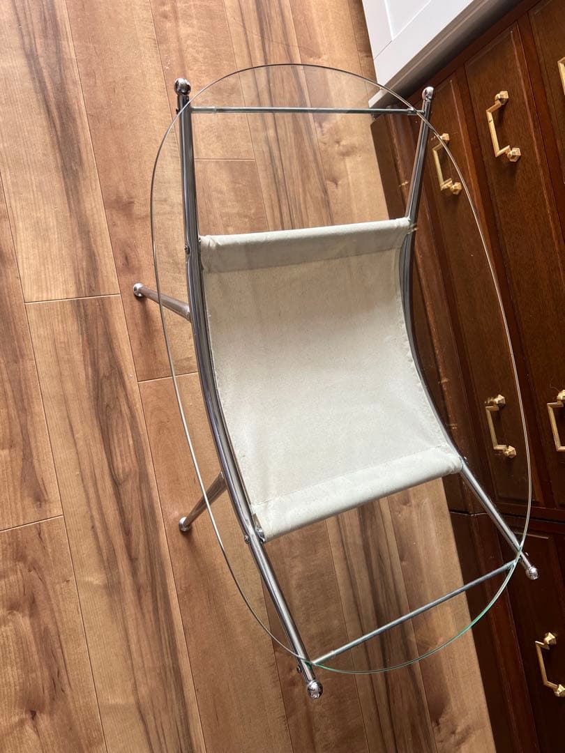 昭和レトロ ミッドセンチュリー　スペースエイジ　ローテーブル　ガラステーブル