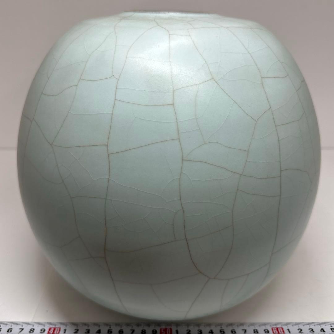 専用　鈴木三成　青磁　大壺　共箱　高さ27㎝　タトヒサ　東な7-0412☆2F