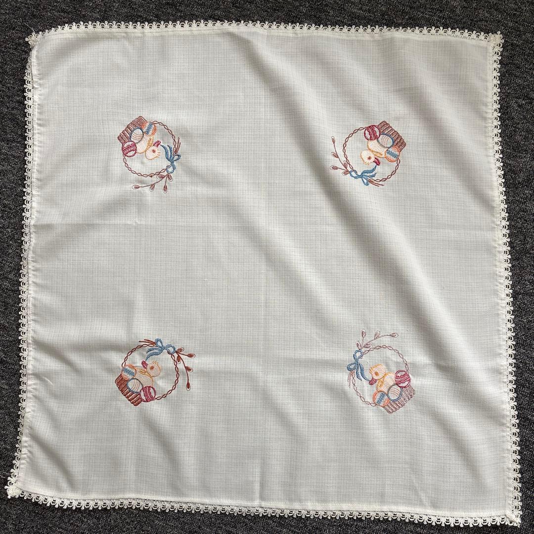 7078.ヴィンテージテーブルクロス・イースター・ひよこ