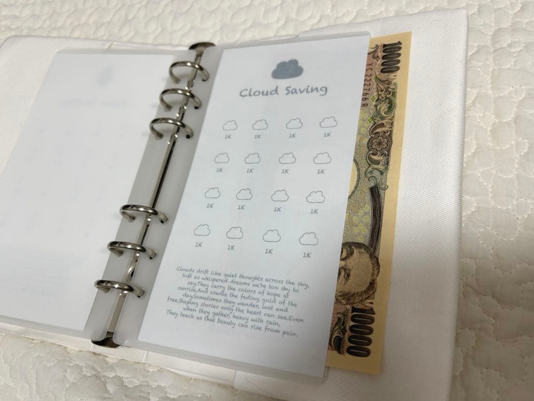 バインダー貯金　お天気リフィル4枚　1300円
