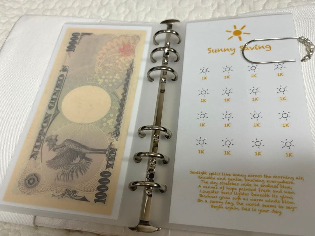 バインダー貯金　お天気リフィル4枚　1300円