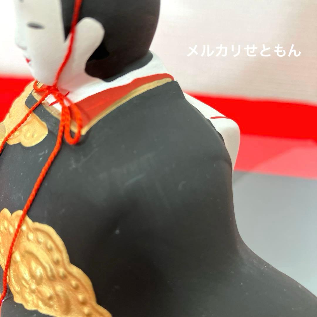 【新品未使用】薬師窯　雛祭り　雛人形　錦彩　 親王桜びな （蒔絵屏風付）