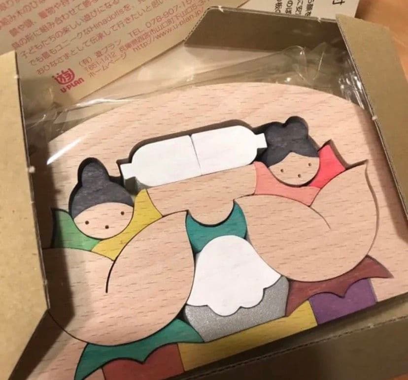 小黒三郎さん 組み木のおひなさま 薔薇の花びな 枠つき  品番KH284