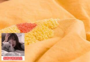 黄色 デイジー立体花乙女心プリンセス風コットン ベッド用4点セット7