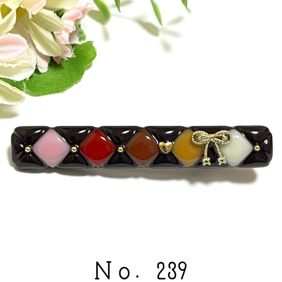 chie様おまとめ。レジン チョコレートカラー 猫 ヘアゴム ヘアクリップ