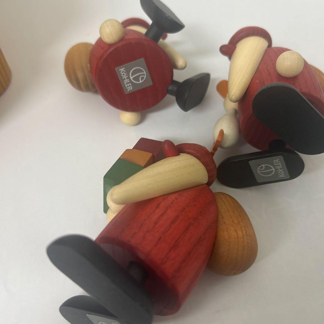 ドイツ民芸品　木製サンタクロース　 ３体
