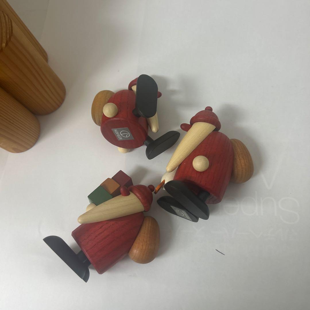 ドイツ民芸品　木製サンタクロース　 ３体