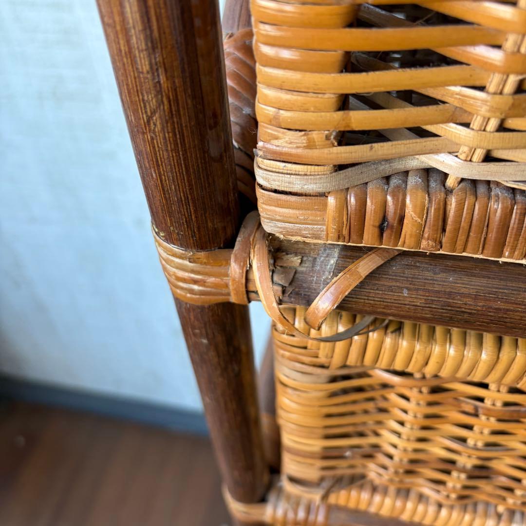 【アンティーク】籐家具 ラタンチェスト 5段 収納棚 引出し エスニック 古家具